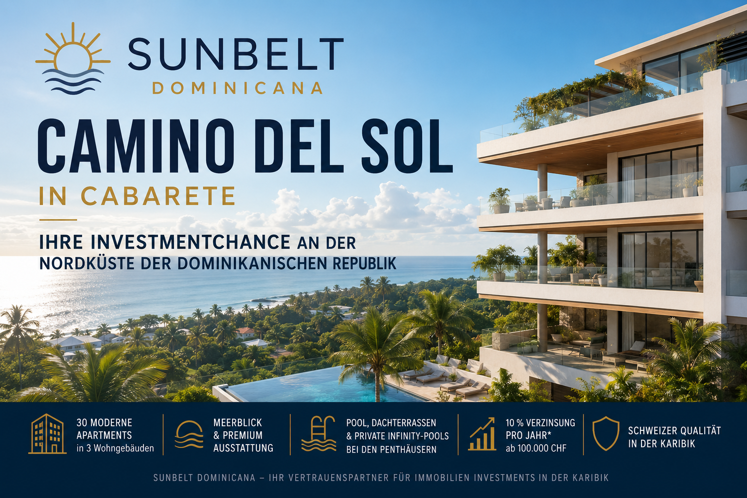 Sunbelt Dominicana: Camino del Sol in Cabarete als Investmentchance an der Nordküste der Dominikanischen Republik - Titelbild
