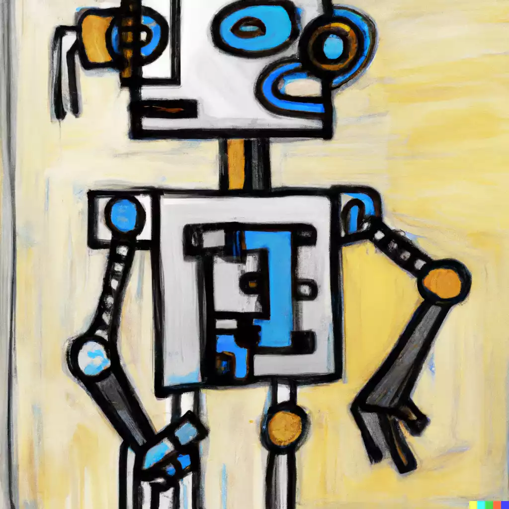 DALL-E 2: Picasso Gemälde eines Roboters - Picasso painting of a roboter