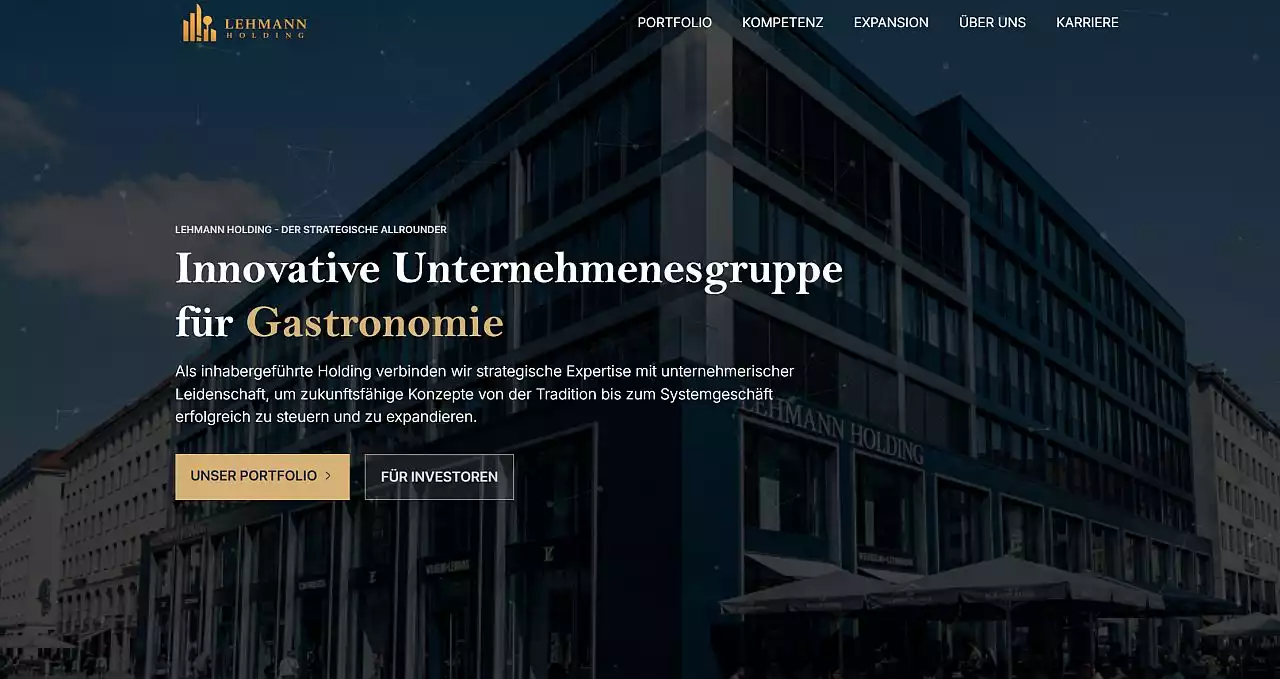 Die Webseite der Lehmann Holding
